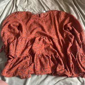 Roommates burnt Orange floral top